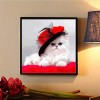 2019 Hot Sale lovely White Cat With Hat 5d Diy Diamond Painting Cross Stitch Kits