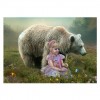 5D DIY Diamond Painting Kits Pretty Little Girl And Big Bear