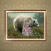 5D DIY Diamond Painting Kits Pretty Little Girl And Big Bear