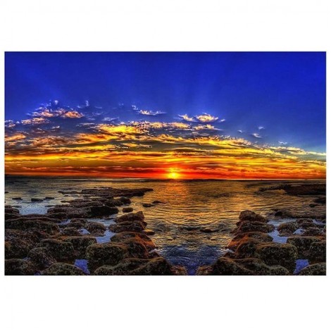 5D DIY Diamond Painting Kits Popular Winter Series Colorful Sea Sunset