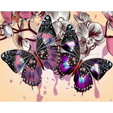 5D DIY Diamond Painting Kits Dream Colorful Butterfly Flowers