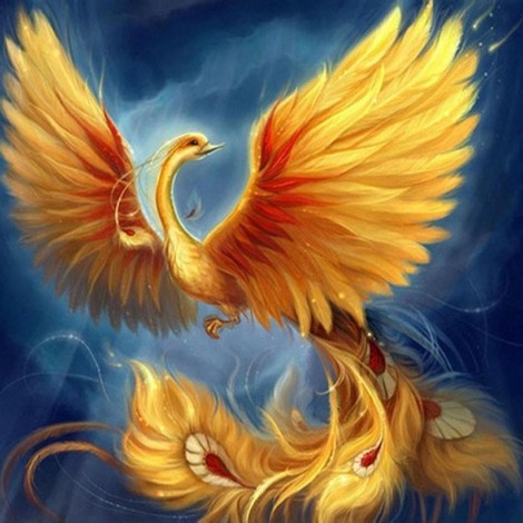 5D DIY Diamond Painting Kits Cartoon Gold Phoenix