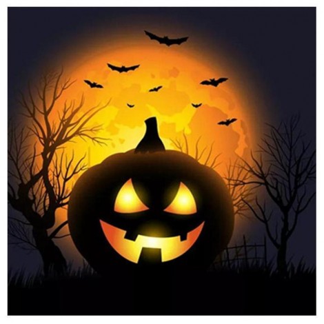 5D DIY Diamond Painting Kits Cartoon Halloween Pumpkin Lamp