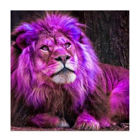 5D DIY Diamond Painting Kits Special Purple Lion